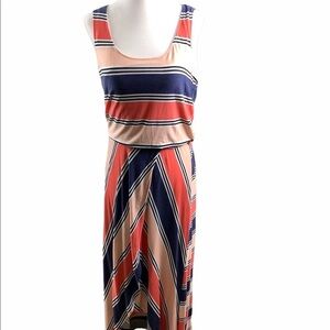 Ricki’s Maxi Dress Orange  & Blue Stripe